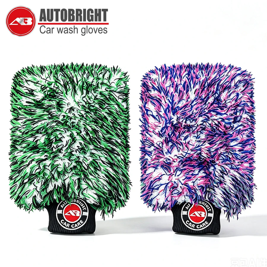 Oversized Plush Microfiber Car Wash Mitt with Wide Cuff
