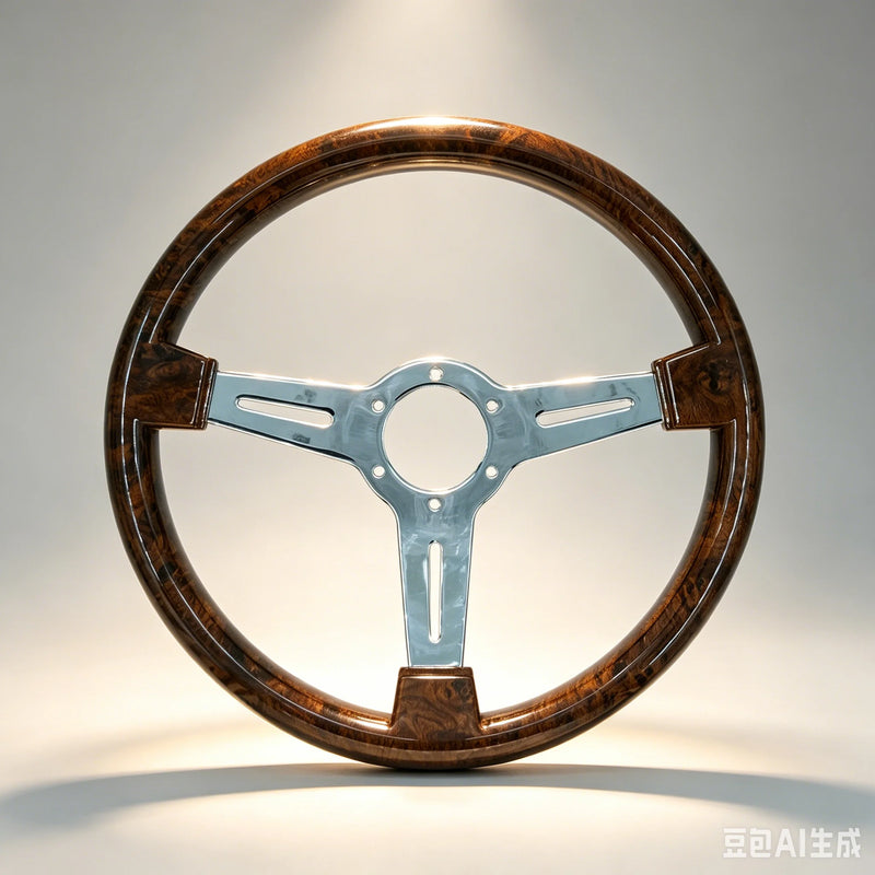 350 mm Wood-Grain Three-Spoke Steering Wheel