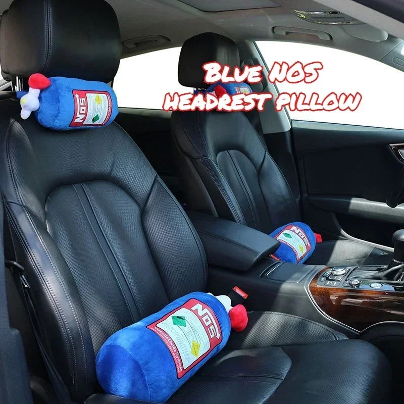 Nitrous-Bottle-Style Plush Car Neck Pillow