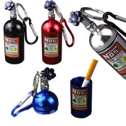 10cm Outdoor Nos Bottle Style Key Chain Car Ashtray Metal Car Ashtray Aluminium Keychain Bag