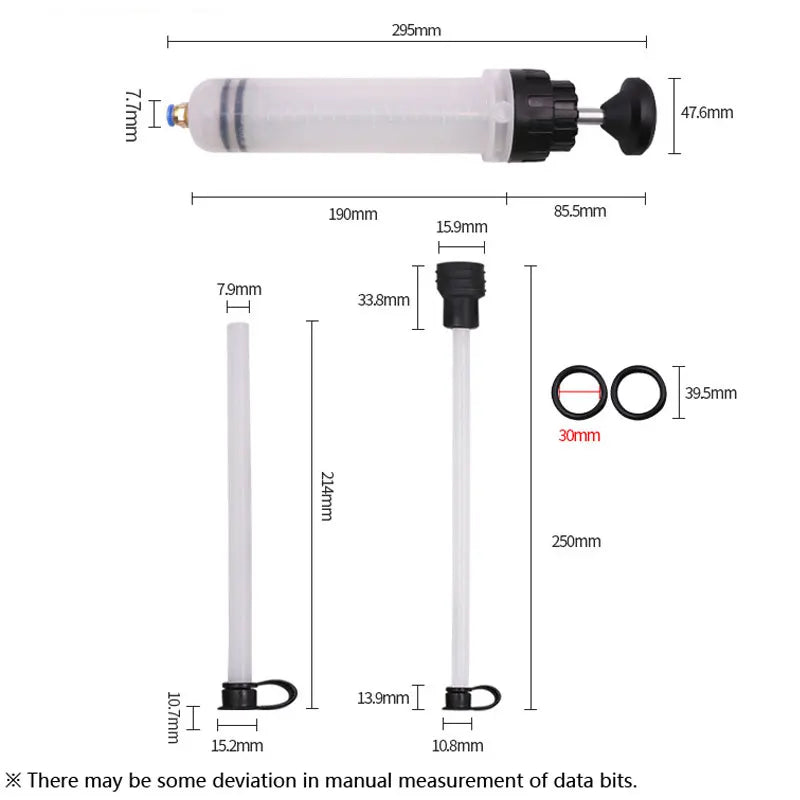 Manual Fluid Transfer Syringe, 200cc/500cc/1.5L Options