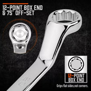 9-Piece Metric 75-Degree Offset Double Box-End Wrench Set