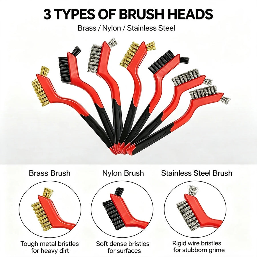 3-Piece Wire & Nylon Cleaning Brush Set