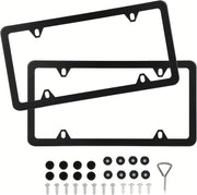 2-Piece Black Stainless-Steel US License Plate Frame Set