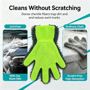 Five-Finger Chenille & Mesh Car Wash Gloves