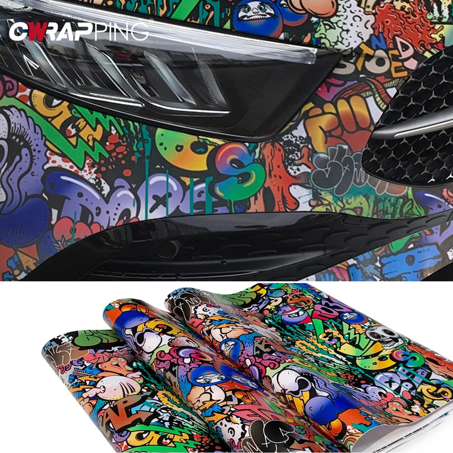 JDM Skull Graffiti Decorative Vinyl Wrap Film