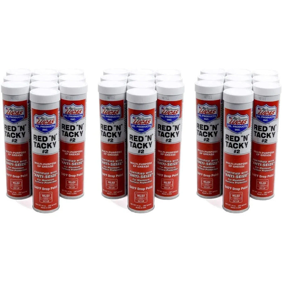 Lucas Oil Red 'N' Tacky Grease, 14 oz Case of 30