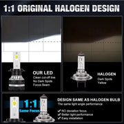 2-Piece H1/H4/H7/H11/9005/9006 LED Headlight Bulb – 6000K, CANBUS