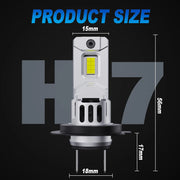 H7 LED Headlight Bulb – 6500K, Compact
