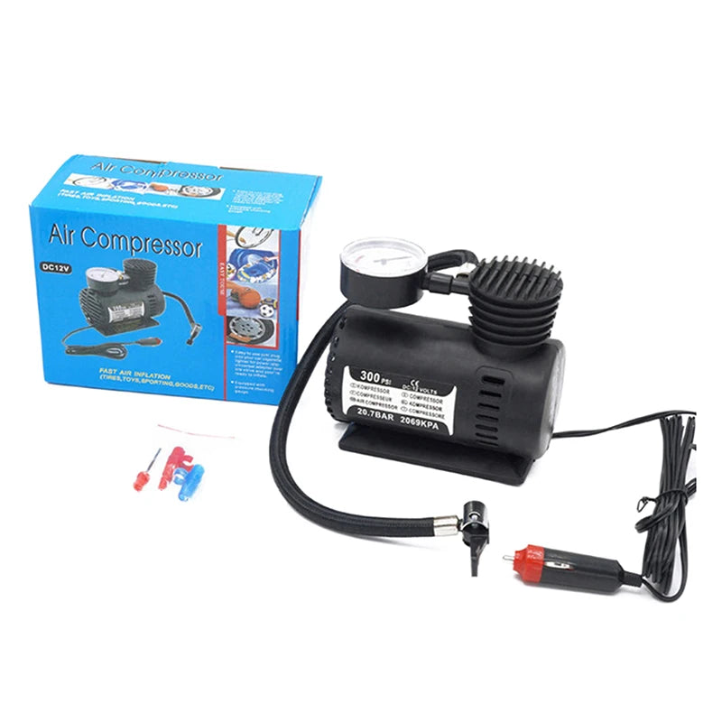 Portable 12V 300 PSI Mini Tire Inflator Air Compressor – 15 LPM