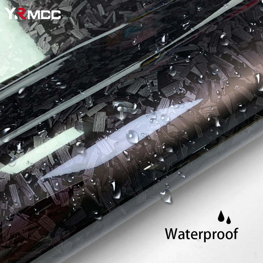 Glossy Forged Carbon-Fiber-Look Vinyl Wrap Film