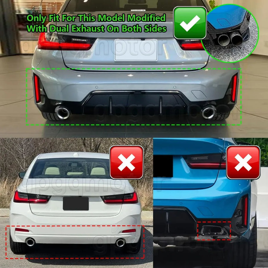 Gloss Black Rear Bumper Diffuser for 2023–2026 BMW G20