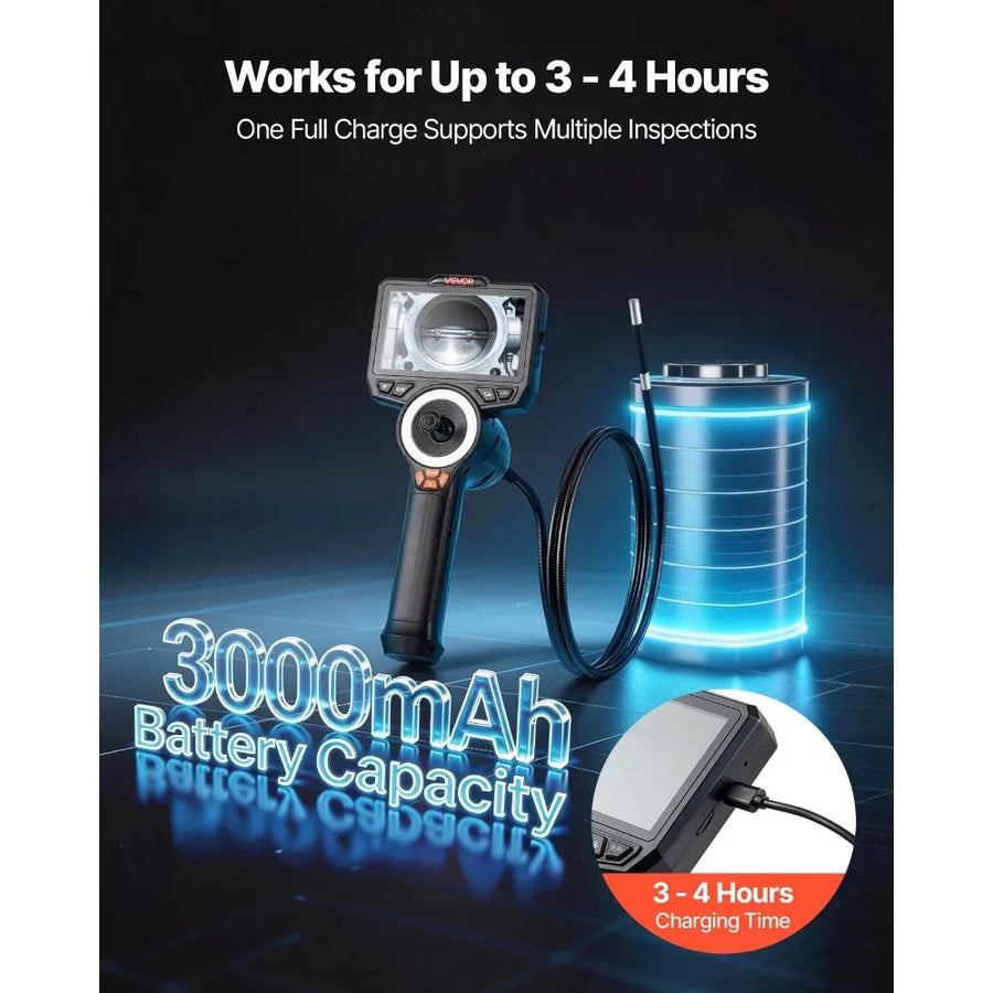 4-Way Articulating Borescope Camera with 4.5 in Screen