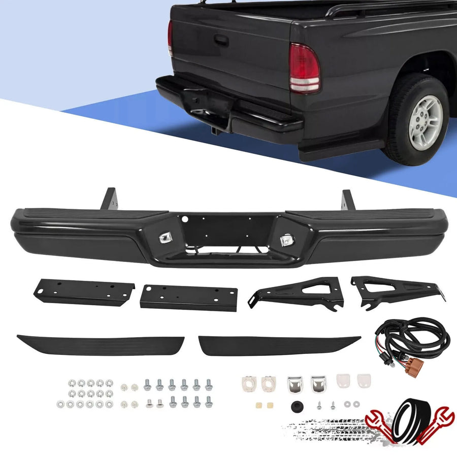 Rear Step Bumper with Mounting Brackets for Dodge Dakota 1997-2004
