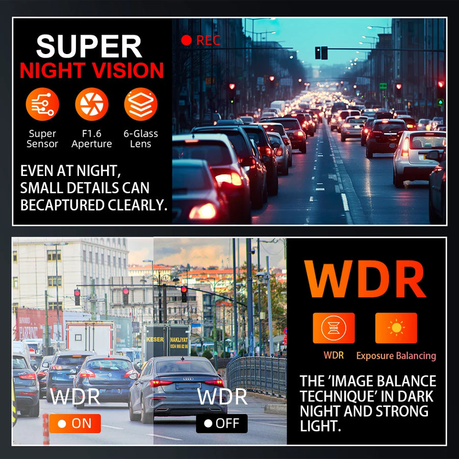 4K Dual Dash Cam with Wi-Fi App Control