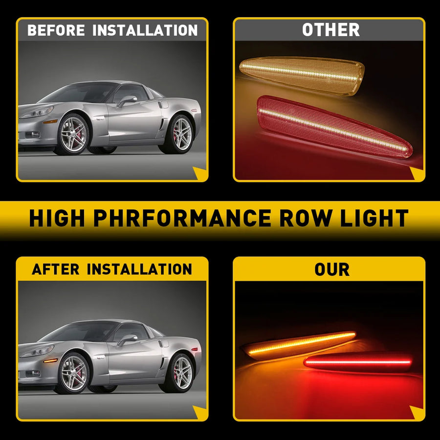LED Front and Rear Side Marker Lights for Chevrolet Corvette C6 2005-2013