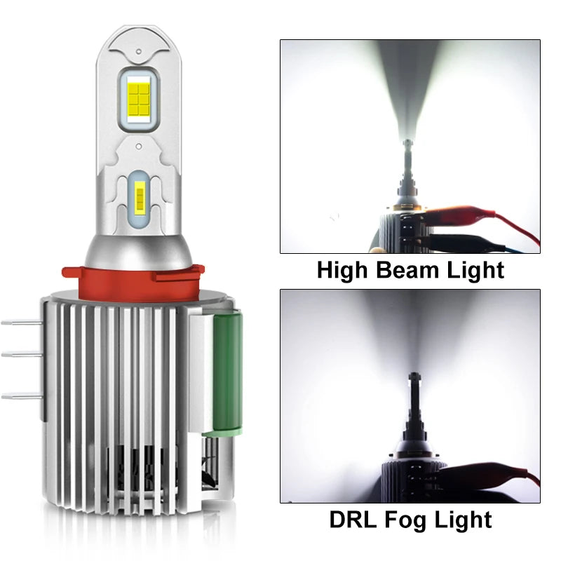 2-Piece H15 LED Headlight Bulb – 6500K, CANBUS