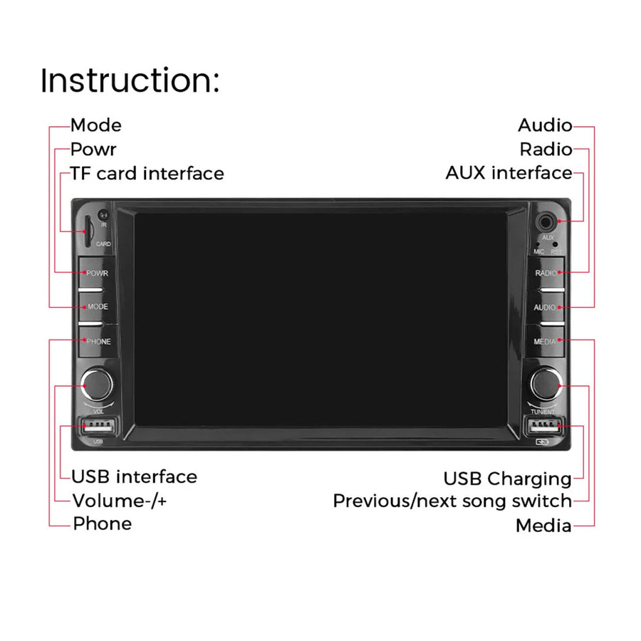 7-Inch CarPlay Receiver for Toyota Vios, Crown, Camry, Hiace, Previa, Corolla, RAV4 and Prado