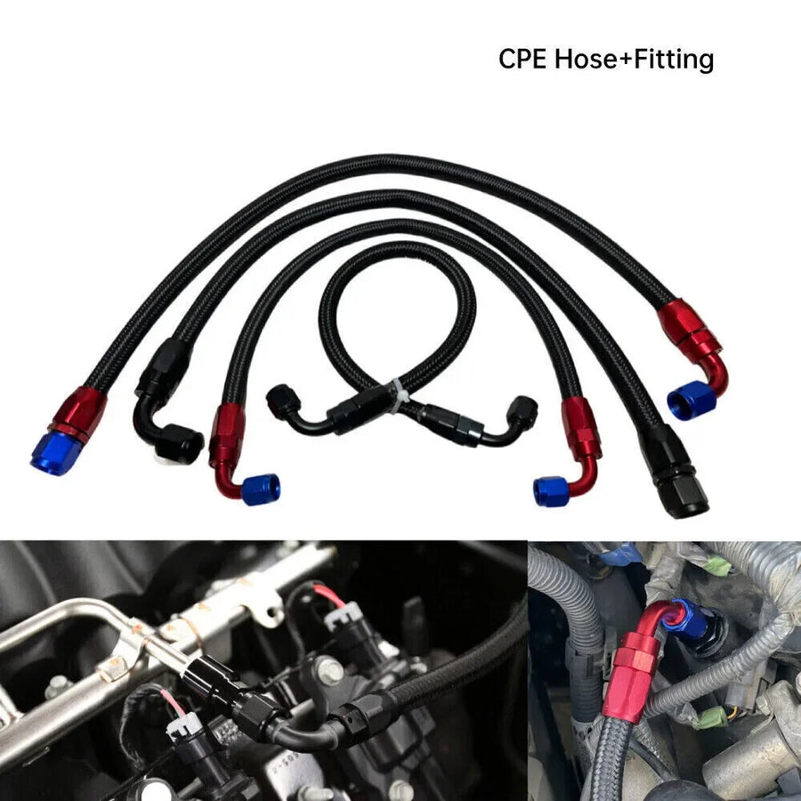 Universal AN8 Nylon & Stainless Steel Braided CPE Fuel Hose Oil Fuel Gas Line with CPE Fitting for Brake