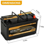 H8 Group 49 12V 95Ah AGM Automotive Battery - 900 CCA