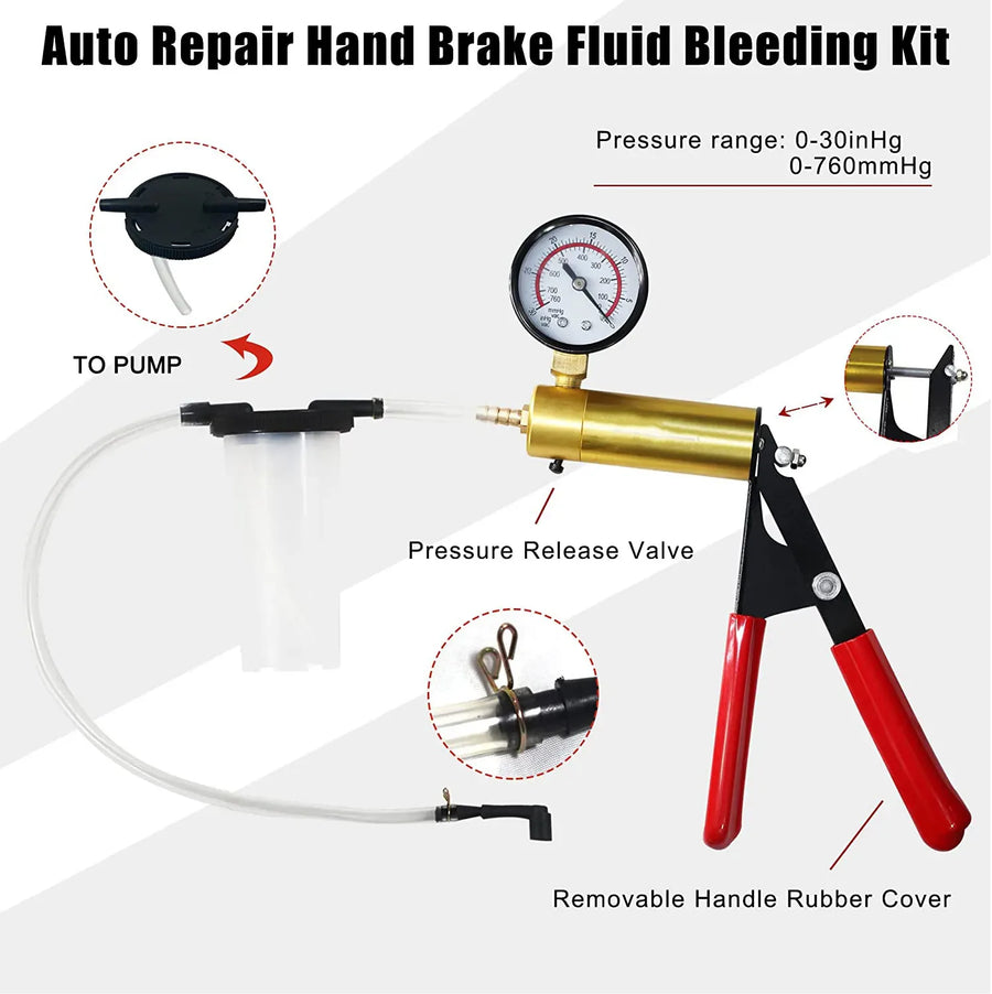 Handheld Vacuum Pump and Brake Bleeder Test Kit