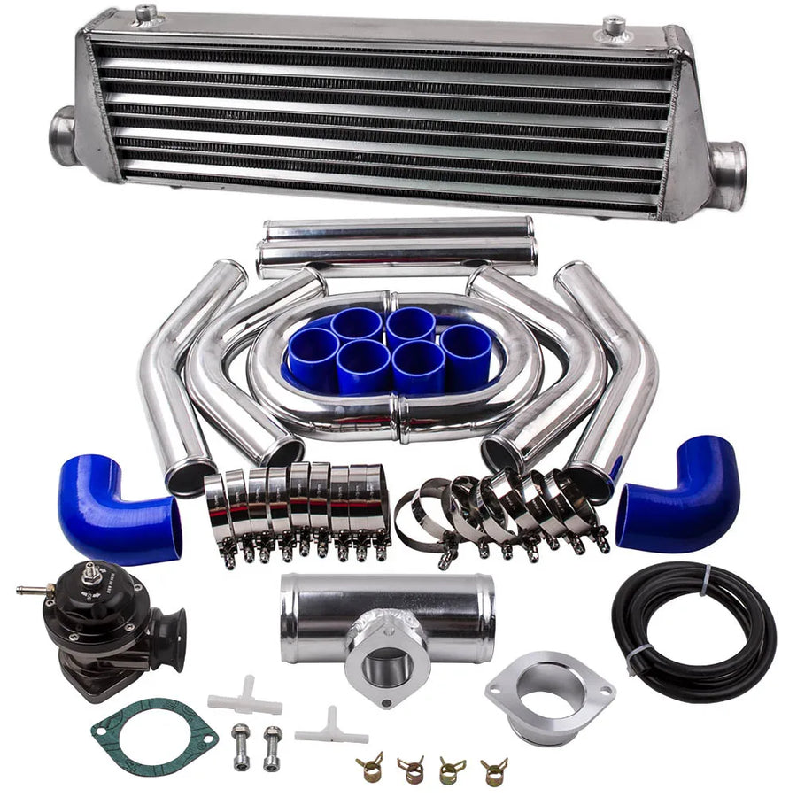 Universal Intercooler & 2.5-Inch Piping Kit with Type-S BOV