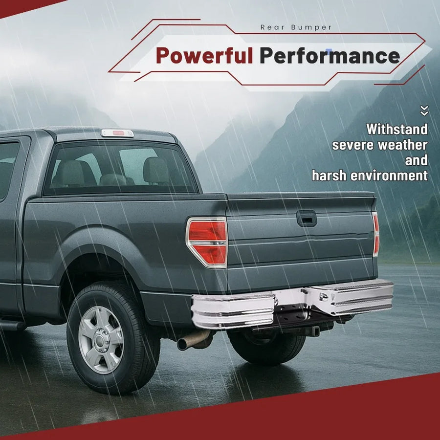 Chrome Diamond-Step Rear Bumper – Universal Pickup Fitment