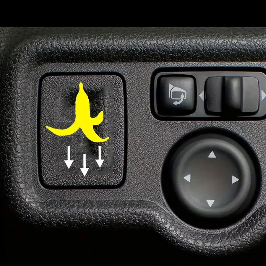 2-Piece Banana Peel Button Vinyl Car Decal Set