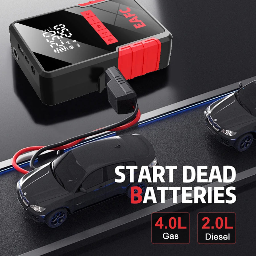 4-in-1 12V Car Jump Starter with 150 PSI Tire Inflator