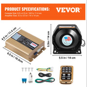 12V 200W Multi-Tone Vehicle PA Siren – Component Options