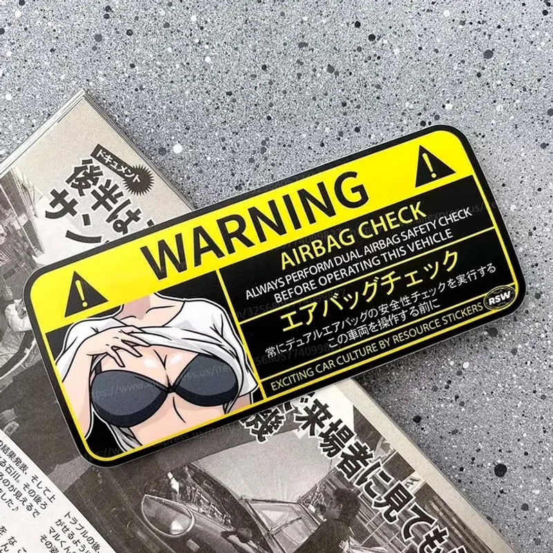 Cartoon Airbag Warning Vinyl Decal – SH40
