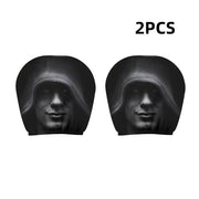 2-Piece Horror Face Car Headrest Covers – Universal Washable Interior Decor