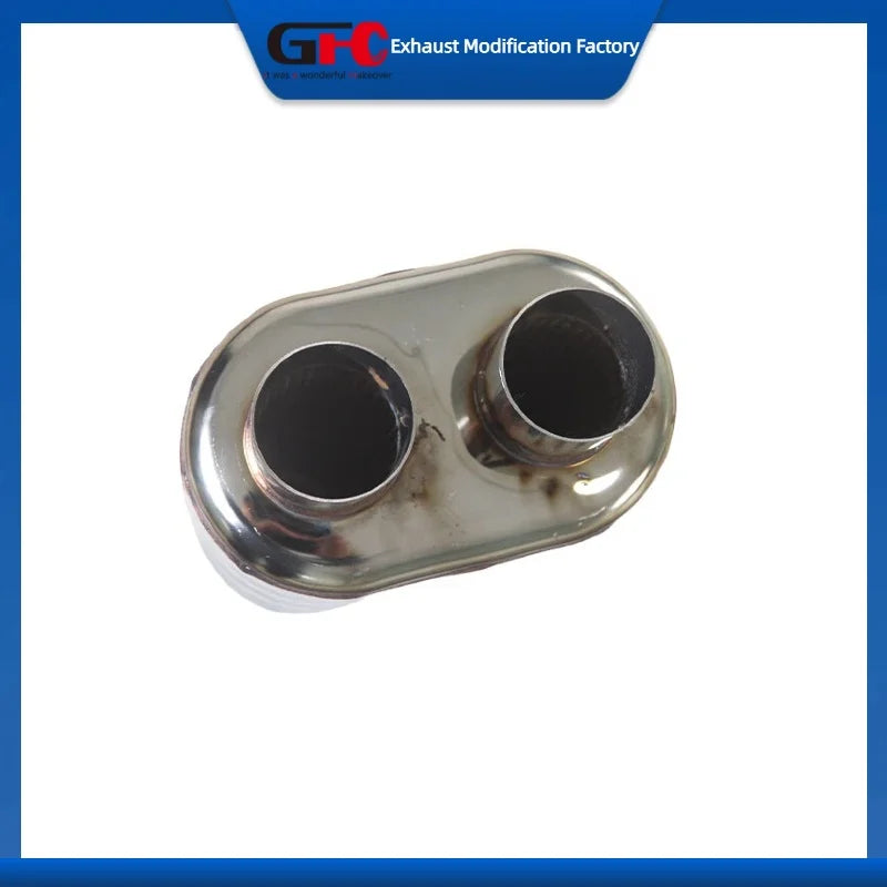 304 Stainless Steel Exhaust Muffler for 1.5mm Thickness Polished Then Brushed Finish