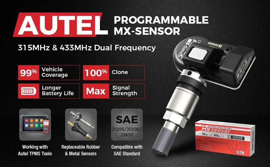 Autel MX-Sensor 315MHz/433MHz Programmable TPMS Sensor