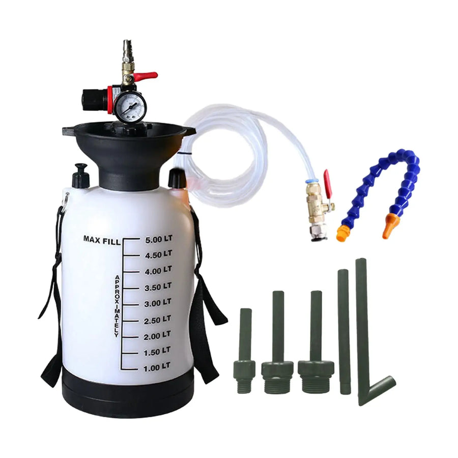5-Liter Pneumatic ATF and Gear Oil Refill Tank with Adapters