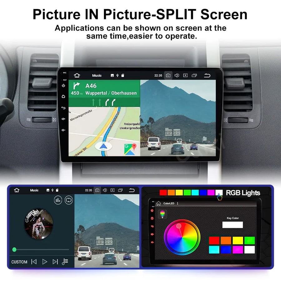 2-DIN Android 14 CarPlay Car Stereo with GPS and Touchscreen