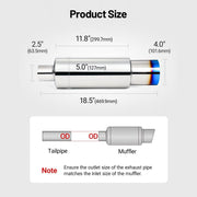 Universal Stainless Steel Universal Exhaust Muffler – 63.5MM