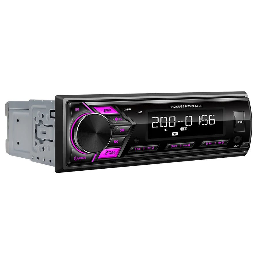 1-DIN Detachable-Face Car Stereo with FM, USB and AUX