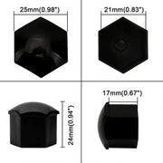 17mm/19mm/21mm 20-Piece Wheel Nut Caps Protection Covers Caps Hub Screw Cover Black Bolt Nut