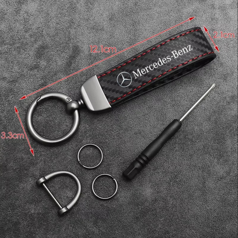 Leather Logo Keychain Pendant for Mercedes-Benz – Multiple Designs