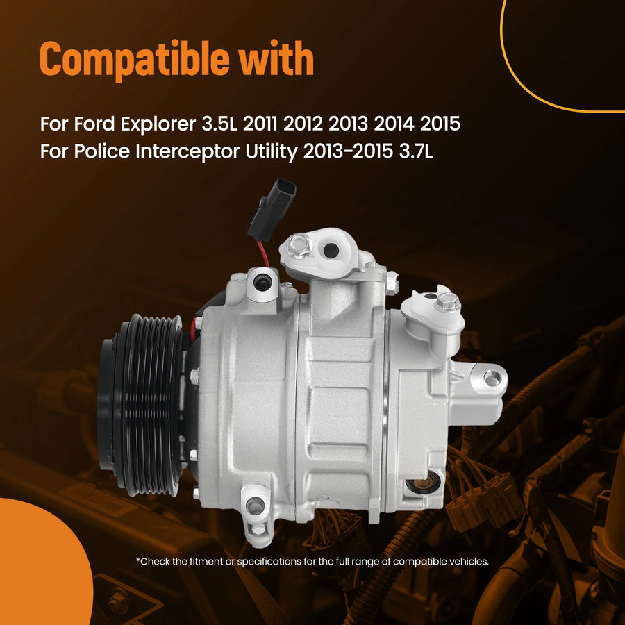 A/C Compressor for Ford Explorer 2011-2015, 6-Groove