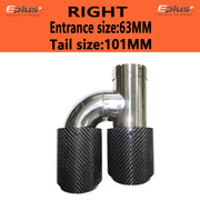 Universal H-Shaped Dual-Outlet Carbon-Fiber & Stainless Steel Exhaust Tip