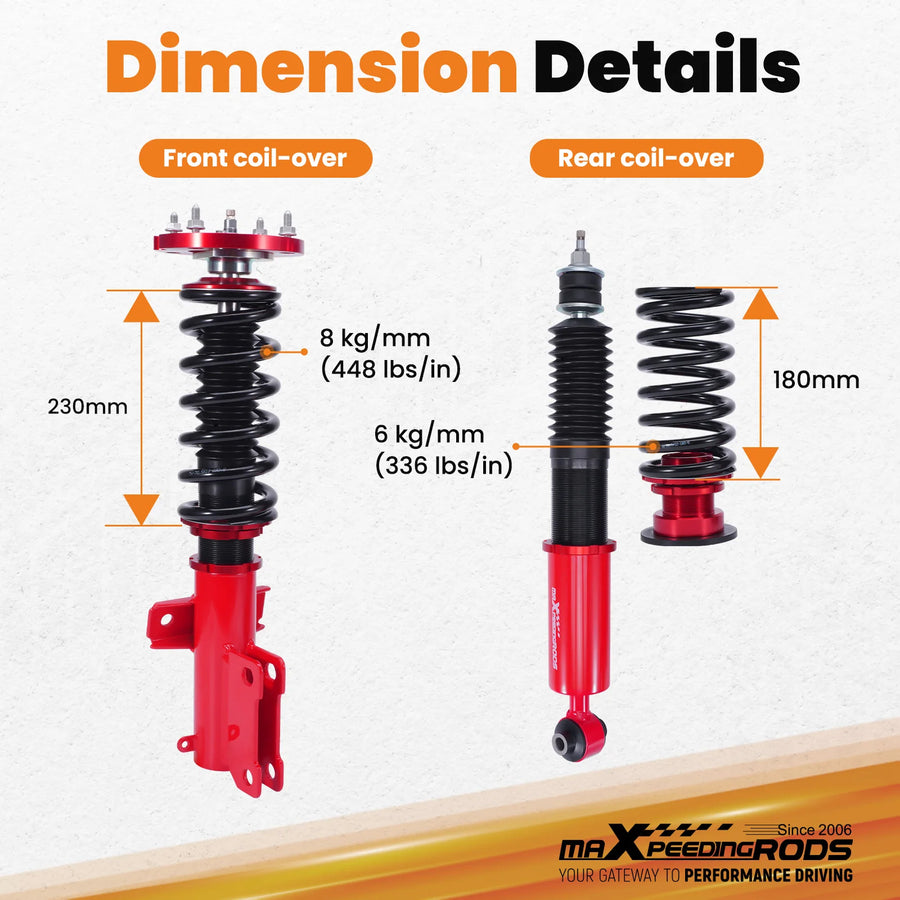 Coilover Suspension Lowering Kit for Ford Mustang GT S-197 Rwd Adjutable Suspension Lowering Kit