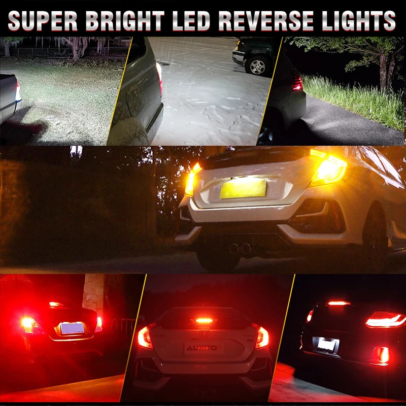 2-Piece 1156/1157/7440/7443 LED Signal Light Bulb – Amber/Yellow/Red/White, CANBUS
