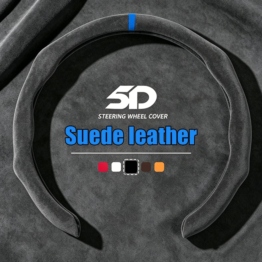 15-Inch Suede-Style Steering Wheel Cover – Multiple Colors