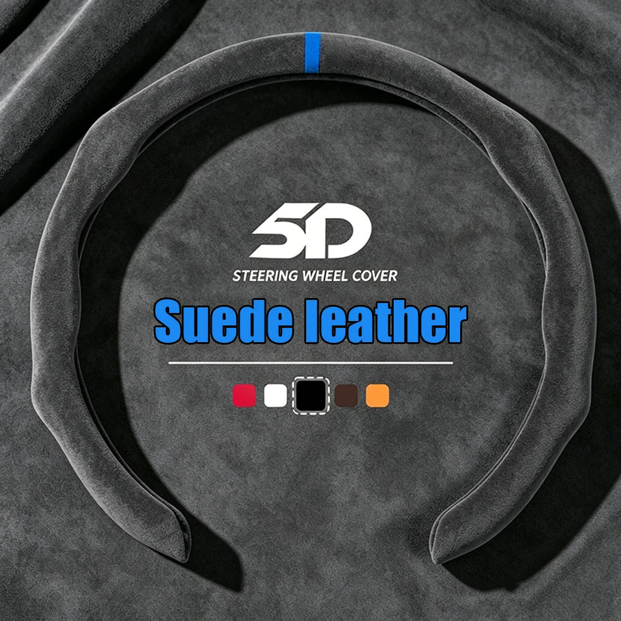 15-Inch Suede-Style Steering Wheel Cover – Multiple Colors