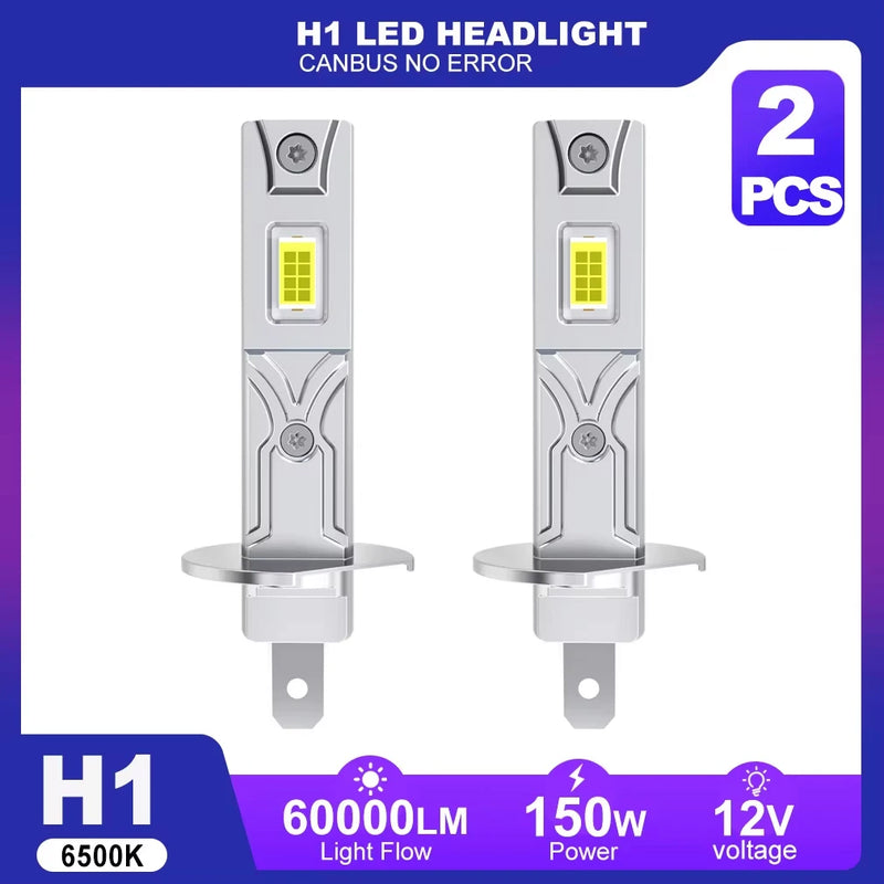 H1 LED Headlight Bulb – 6500K, Fanless