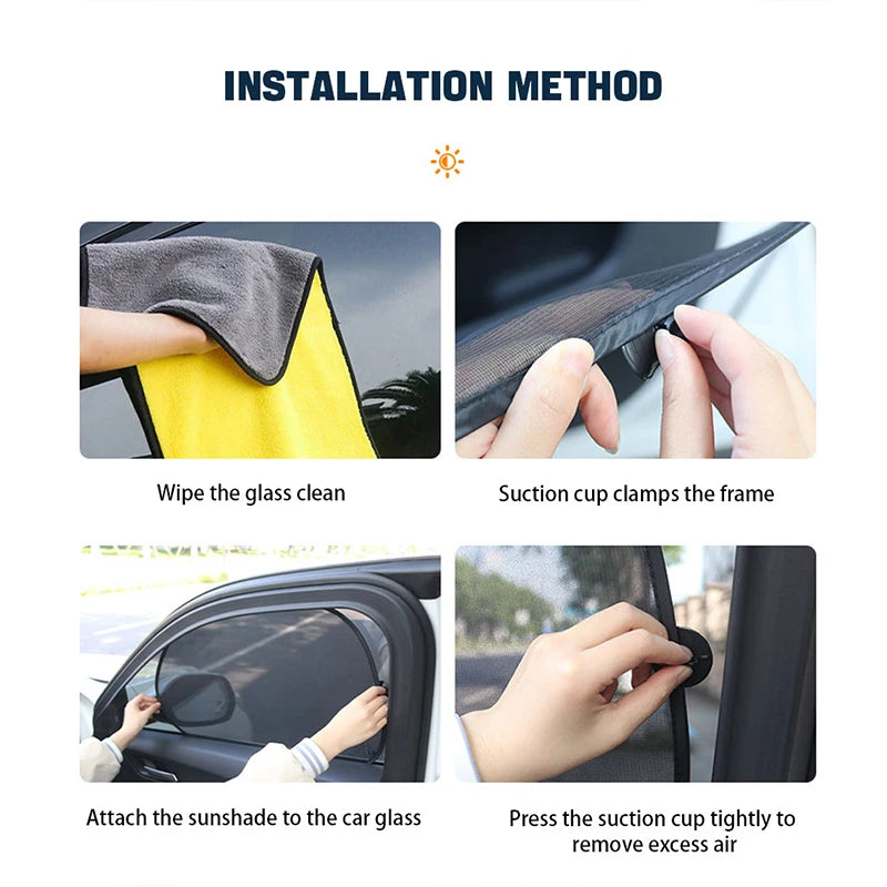 SEAMETAL Two-Piece Car Window Sunshade Set – Front or Rear