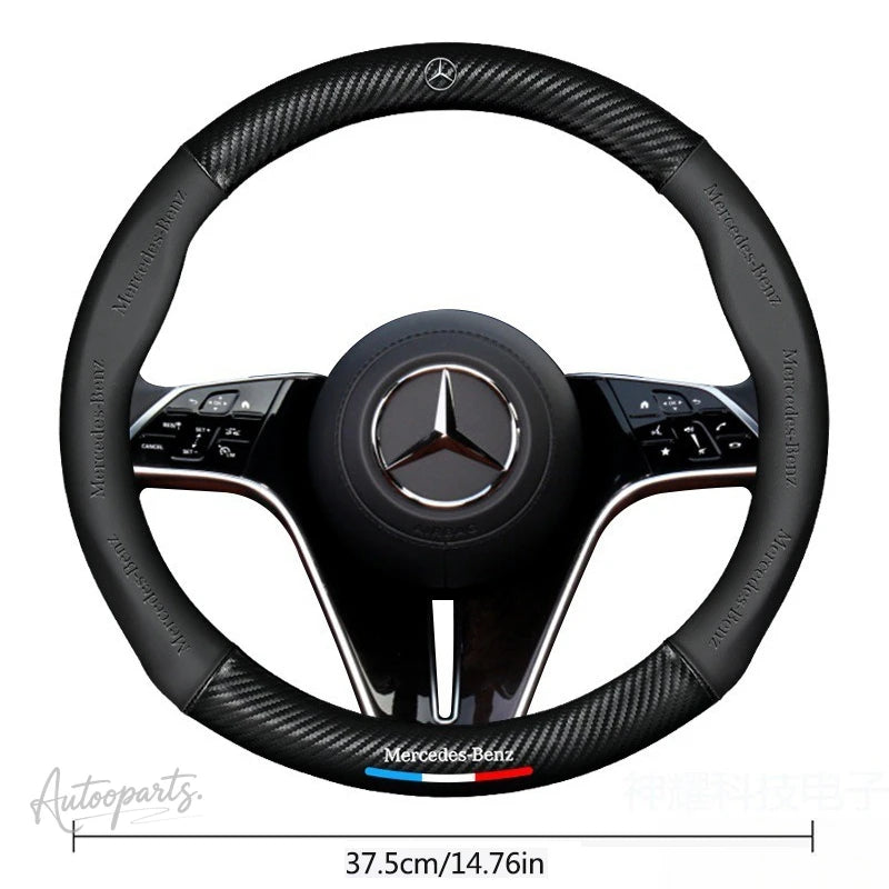 Carbon-Fiber-Style Steering Wheel Cover – Select Mercedes-Benz Models