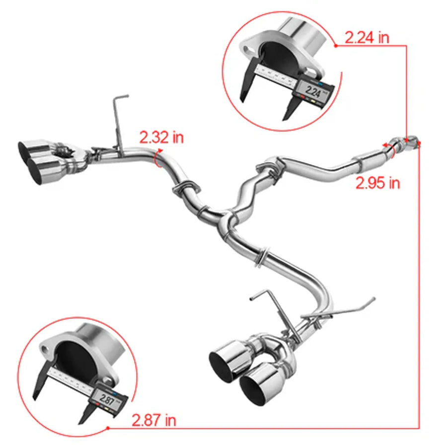 Subaru WRX/STI Stainless Cat-Back Exhaust with Quad 4-Inch Tips – 2015–2022